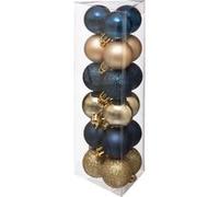 Féérie Lights & Christmas - Kit Décoration pour sapin de Noël - 18 Pièces - Bleu et or - La maison des couleurs Or G