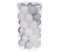 Féérie Lights & Christmas - Kit Décoration pour sapin de Noël - 30 Pièces - Argent et blanc