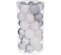 Féérie Lights & Christmas - Kit Décoration pour sapin de Noël - 30 Pièces - Argent et blanc - La maison des couleurs