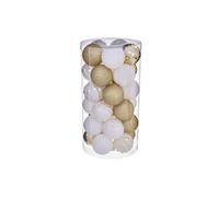 Sapin de noël GENERIQUE Féérie Lights & Christmas - Kit Décoration pour sapin de Noël - 30 Pièces - Doré et blanc - La maison des couleurs