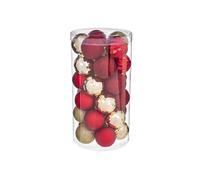 Féérie Lights & Christmas - Kit Décoration pour sapin de Noël - 30 Pièces - Rouge et or - La maison des couleurs
