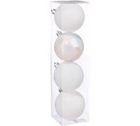 FEERIC CHRISTMAS - Lot de 4 Boules de noël Blanches colorama de noël