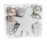 Féérie Lights & Christmas - Kit Décoration pour sapin de Noël - 44 Pièces - Taupe, argent et gris - Dis maman Taupe G