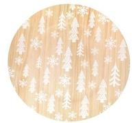 Féérie Lights & Christmas - Lot de 12 assiettes de présentation effet bois SAPINS - Beige - Sapins Beige