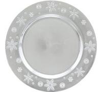 Féérie Lights & Christmas - Lot de 12 assiettes de présentation FLOCON - Argent - Flocon Argent