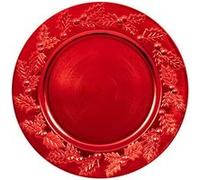 Féérie Lights & Christmas - Lot de 12 assiettes de présentation HOUX - Rouge - Houx Rouge