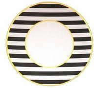 Féérie Lights & Christmas - Lot de 12 assiettes de présentation RAYURES - Noir et blanc - Rayures Noir