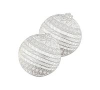 Féérie Lights & Christmas - Lot de 2 sets de table boule de Noël - Diam 38 cm - Argent