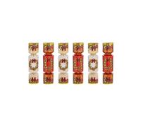 Féérie Lights & Christmas - Lot de 6 crackers imprimés Couronne de Noël - Rouge et blanc