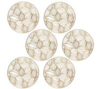 Féérie Lights & Christmas - Lot de 6 sets de table motif feuillage ATOMNE - Diam 38 cm - Doré - Atomne