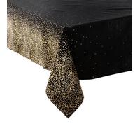Boules de Noël GENERIQUE Féérie Lights & Christmas - Nappe de Noël motifs Léopard - L. 140 x l. 360 cm - Noir et doré - La maison des couleurs