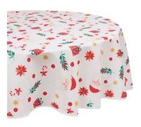 Féérie Lights & Christmas - Nappe de Noël ronde antitache motif Père Noël - D. 180 cm