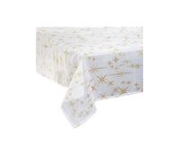 Féérie Lights & Christmas - Nappe étoiles de Noël Caneva - L. 140 x l. 360 cm - Blanc et doré - La maison des couleurs