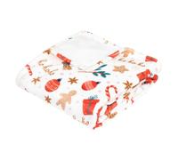 Féérie Lights & Christmas - Plaid de Noël motif pain d'épice - 130 x 180 cm - Rouge