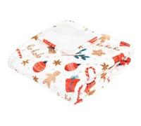 Féérie Lights & Christmas - Plaid de Noël motif pain d'épice - 130 x 180 cm - Rouge