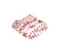 Féérie Lights & Christmas - Plaid de Noël motif Scandinave - 130 x 180 cm - Rouge