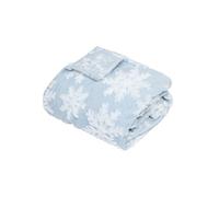 Féérie Lights & Christmas - Plaid de Noël motifs flocons - 130 x 180 cm - Bleu