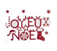 Féérie Lights & Christmas - Sticker floqué sur vitre Joyeux Noël - Rouge et blanc