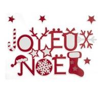 Féérie Lights & Christmas - Sticker floqué sur vitre Joyeux Noël - Rouge et blanc - Colorama Rouge G