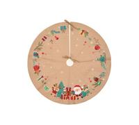 Féérie Lights & Christmas - Tapis pour sapin de Noël effet jute Père Noël - Diam 90 cm - Beige Beige