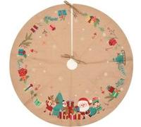Féérie Lights & Christmas - Tapis pour sapin de Noël effet jute Père Noël - Diam 90 cm - Beige Beige
