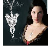 Féeries et merveilles Collier ARWEN, Boucles d'oreilles ARWEN, Collier EVENSTAR, Collier Aragorn, Parure Le Seigneur des Anneaux, Bijoux ARWEN (Argent Silver - RÉPLIQUE)