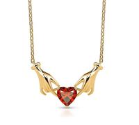 FEERIES ET MERVEILLES Collier coeur rouge, collier couple, collier amour