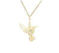 Féeries et merveilles COLLIER COLIBRI DORé, COLLIER OISEAU, FIGURINE COLIBRI, COLLIER FEE