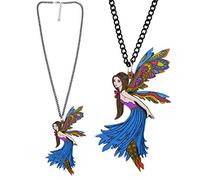 FÉERIES ET MERVEILLES COLLIER FEE BLEUE, FIGURINE FEE, STATUETTE FEE, FAIRY