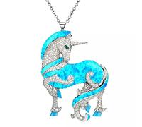 FEERIES ET MERVEILLES COLLIER LICORNE BELLA, FIGURINE LICORNE, STATUETTE LICORNE, UNICORN