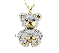 FEERIES ET MERVEILLES COLLIER OURSON WINNIE, COLLIER OURS, COLLIER ROSE DORé