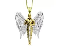 FEERIES ET MERVEILLES Collier Pendentif Ange Gardien avec Ailes Déployées, collier ange, collier archange