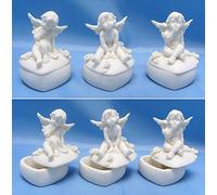 FÉERIES ET MERVEILLES Figurine Ange, BOITES A Bijoux Anges (Lot de 3 - HT 8 x 5.5 cm), Statuette Ange