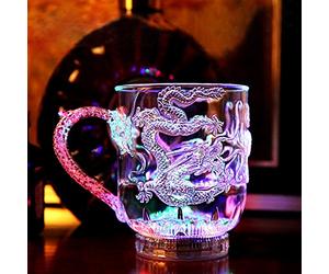 FÉERIES ET MERVEILLES Tasse Dragon LED (HT 10 x 7.5 cm) - Change DE Couleur - Figurine Dragon