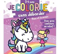 Fées et licornes - Bloc de coloriages aux contours épais pailletés et en relief - dès 2 ans