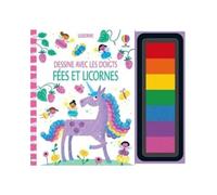 Fées et licornes - Dessine avec les doigts - Dès 4 ans - Fiona Watt - Usborne - broché - Document jeunesse