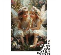 Fées Filles Puzzle 1000 Pièces Puzzle pour Adultes Papier Convient Adultes Jardin Magique Puzzle en Famille Détente Cadeau 70x50cm/1000pcs