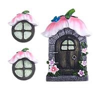 Fées Porte de Jardin Porte Miniature pour Arbres Accessoires GNOME Maison Arbre Décoration Portes de fées (Fleur)