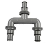 Feeshoppher Adaptateur en T pour tuyau de piscine 38 mm et 32 mm pour système de filtre à sable, répartiteur à 3 voies avec colliers de serrage pour piscines Intex, raccord en plastique gris et acier