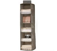 Feeshoppher Armoire de rangement pliable à suspendre avec étagères multicouches en tissu non tissé et carton renforcé pour vêtements, chaussures et accessoires, matériau respirant, économise de