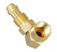 Feeshoppher AW-407 CGA 032 Écrou NIP-032 en laiton coudé à 90 degrés pour machine de soudage TIG MIG et tuyau, construction en cuivre massif pour une direction sûre de la conduite de gaz inerte
