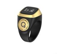 Feeshoppher Bague intelligente pour compteur d'anneaux, rappel vibrant Zikr pour les musulmans pour les pratiques spirituelles quotidiennes (22 mm, noir)