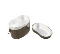 Feeshoppher Batterie de cuisine de camping en alliage d'aluminium avec échelle de mesure, casserole légère de 1200 ml pour randonnée, pique-nique, récipient alimentaire portable avec double poignée à