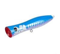 Feeshoppher Big Game Trolling Popper - 219 mm - 120 g - Leurre de pêche en mer en bois massif fabriqué à la main avec fil d'acier interne pour bateau, bar, brochet (C2)