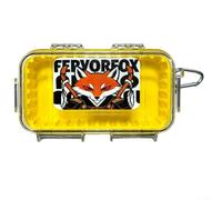 Feeshoppher Boîte de rangement transparente en ABS étanche IP67 résistant aux chocs et à la poussière, 18 x 9 x 5 cm, pour camping, randonnée, outils essentiels, jaune (jaune)