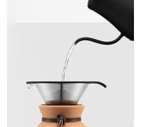 Feeshoppher Bouilloire à café en acier inoxydable 304 avec bec long ergonomique pour un brassage précis à la maison en plusieurs tailles et couleurs, y compris blanc et noir, petite taille 250 ml, M