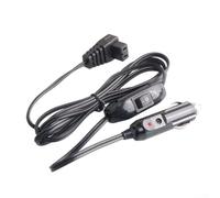 Feeshoppher Câble d'extension pour réfrigérateur de voiture 12 V 24 V DC 2 m de long en PVC noir avec fusible intégré et anneau isolant en silicone pour réfrigérateur de voiture portable