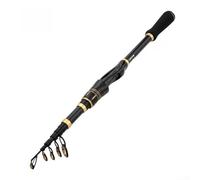 Feeshoppher Canne à pêche télescopique 18 m 21 m en carbone avec guides en acier inoxydable et poignée en EVA, bâton portable à action douce pour pêche en mer, rivière, lac, pêche en plein air (1,8)