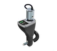 Feeshoppher Chargeur de voiture extensible 3 en 1 avec affichage numérique de la tension, sortie totale 48 W (30 W USB-C + 18 W .0), pour véhicules 12 V - 24 V, boîtier en alliage, bleu/gris (gris)