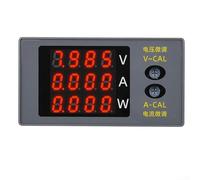 Feeshoppher Compteur de puissance numérique à LED DC730 avec triple affichage de la tension et du courant en watts DC7-30 V Entrée ASB Matériau pour test électronique (rouge + rouge + rouge)